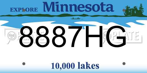 8887HG Minnesota License Plate