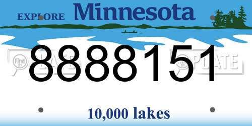 8888151 Minnesota License Plate