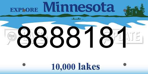 8888181 Minnesota License Plate