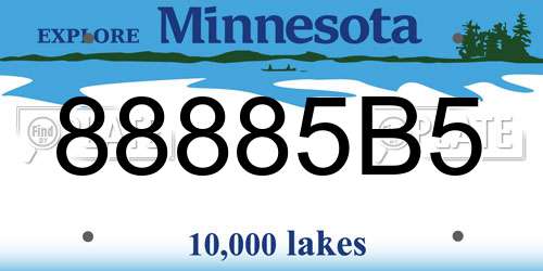 88885B5 Minnesota License Plate
