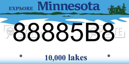 88885B8 Minnesota License Plate