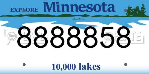8888858 Minnesota License Plate