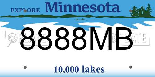8888MB Minnesota License Plate