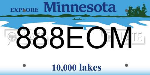888EOM Minnesota License Plate