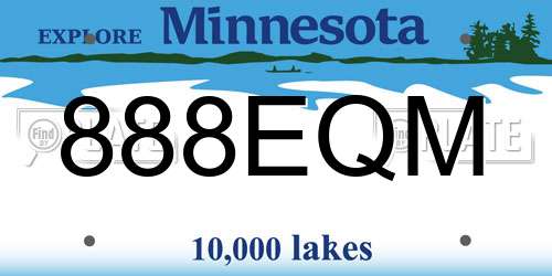 888EQM Minnesota License Plate