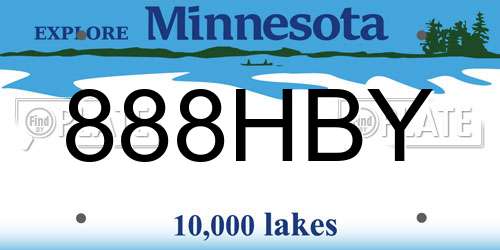 888HBY Minnesota License Plate