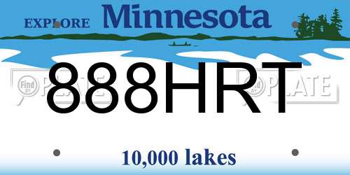 888HRT Minnesota License Plate