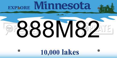 888M82 Minnesota License Plate