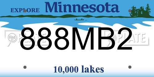 888MB2 Minnesota License Plate