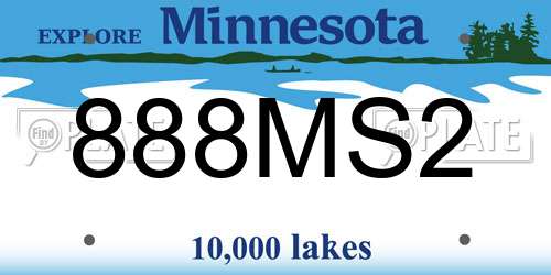888MS2 Minnesota License Plate