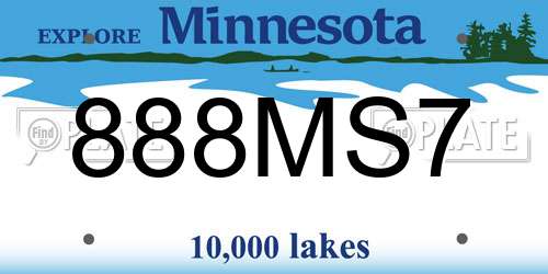 888MS7 Minnesota License Plate