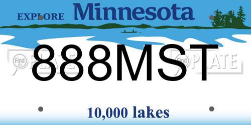 888MST Minnesota License Plate