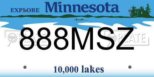 888MSZ Minnesota License Plate