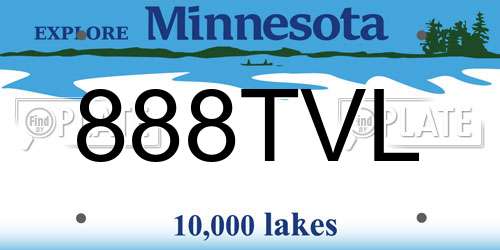 888TVL Minnesota License Plate