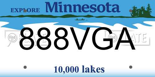 888VGA Minnesota License Plate