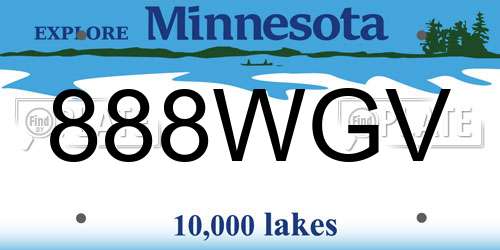 888WGV Minnesota License Plate