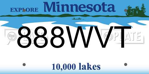 888WVT Minnesota License Plate