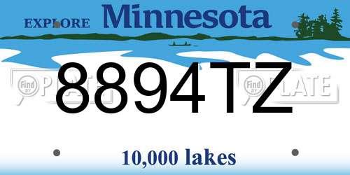 8894TZ Minnesota License Plate