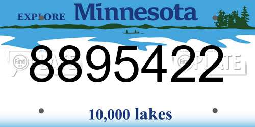 8895422 Minnesota License Plate