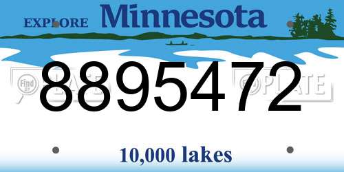 8895472 Minnesota License Plate