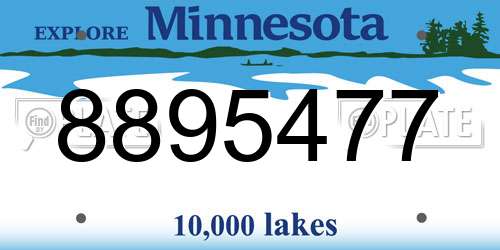 8895477 Minnesota License Plate