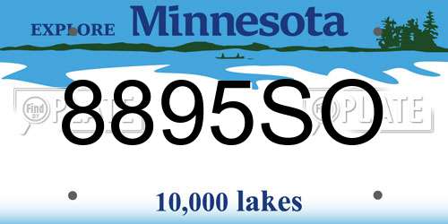 8895SO Minnesota License Plate