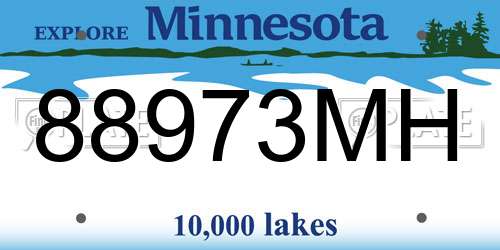 88973MH Minnesota License Plate