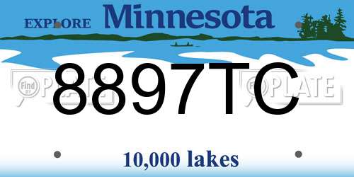 8897TC Minnesota License Plate