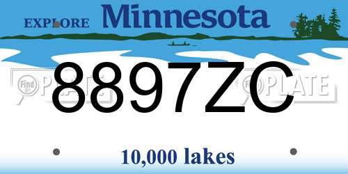 8897ZC Minnesota License Plate