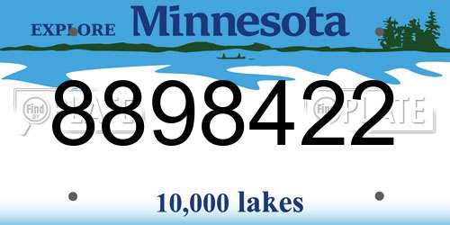 8898422 Minnesota License Plate