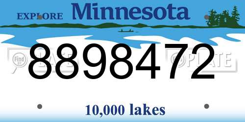 8898472 Minnesota License Plate
