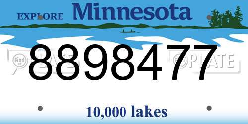 8898477 Minnesota License Plate