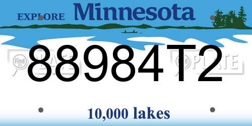 88984T2 Minnesota License Plate