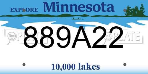 889A22 Minnesota License Plate