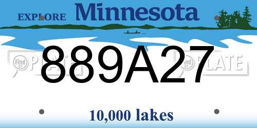 889A27 Minnesota License Plate