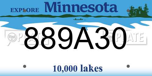 889A30 Minnesota License Plate