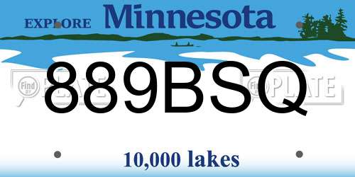 889BSQ Minnesota License Plate