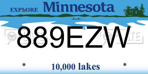 889EZW Minnesota License Plate