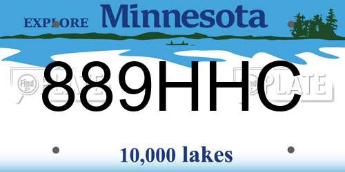 889HHC Minnesota License Plate