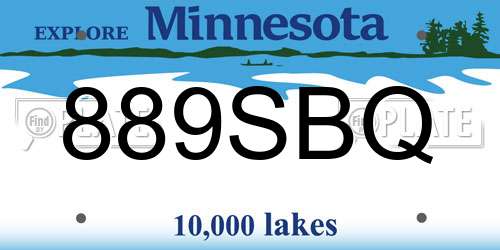 889SBQ Minnesota License Plate