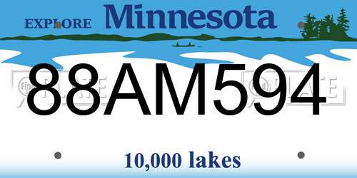 88AM594 Minnesota License Plate