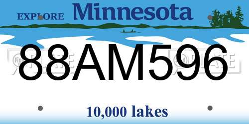 88AM596 Minnesota License Plate