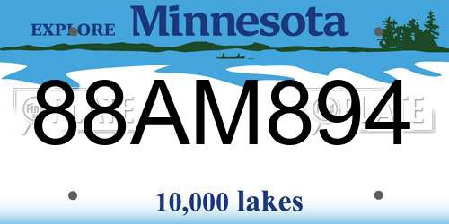 88AM894 Minnesota License Plate