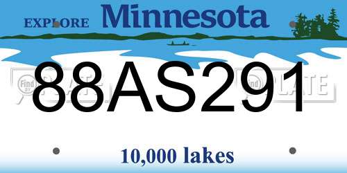 88AS291 Minnesota License Plate