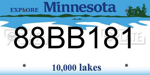 88BB181 Minnesota License Plate