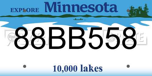 88BB558 Minnesota License Plate