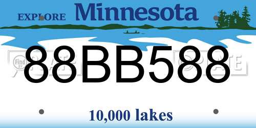 88BB588 Minnesota License Plate
