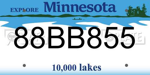 88BB855 Minnesota License Plate