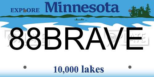 88BRAVE Minnesota License Plate