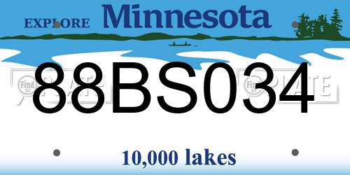 88BS034 Minnesota License Plate